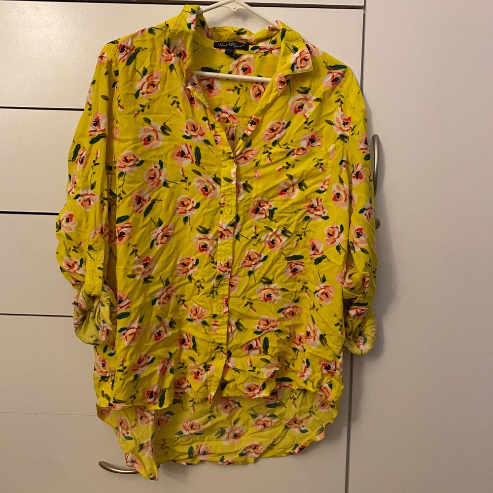 Velvet heart button down